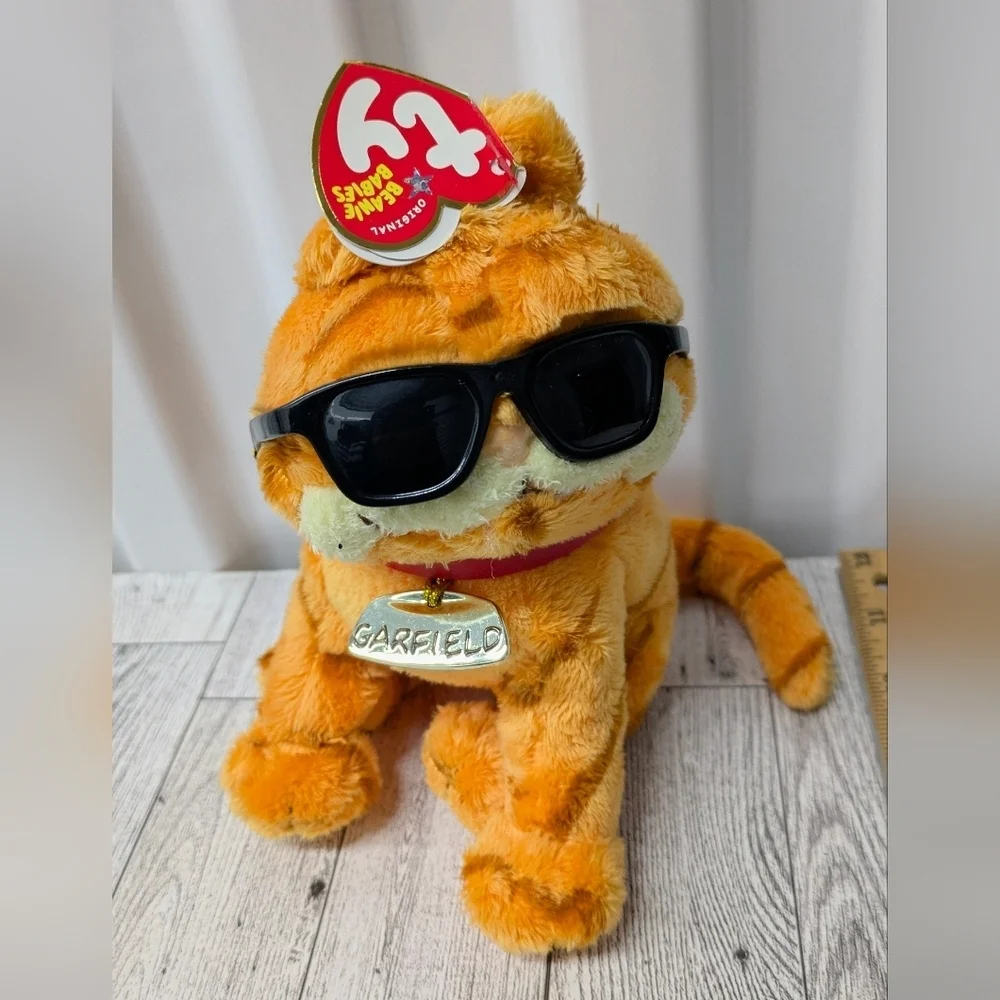 Ty Garfield Orange Stuffed Animal with Sunglasses
